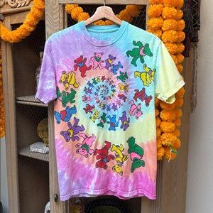 Liquid Blue Grateful Dead Spiral Bear Tie Dye T-Shirt